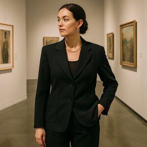 ⭐ Vintage Giorgio Sant’Angelo 100% Pure Wool Blazer — Size 10 — Made in Egypt